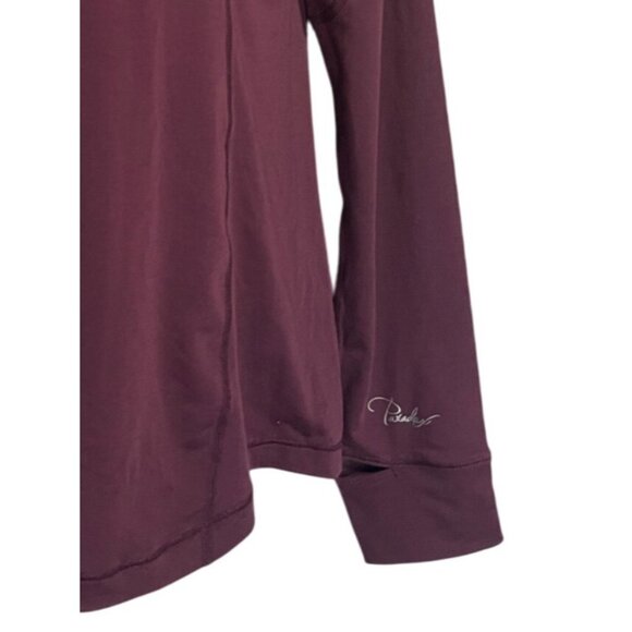 Paradox 1/4 zip pullover athletic top womens medium burgandy merino wool blend - Picture 4 of 8